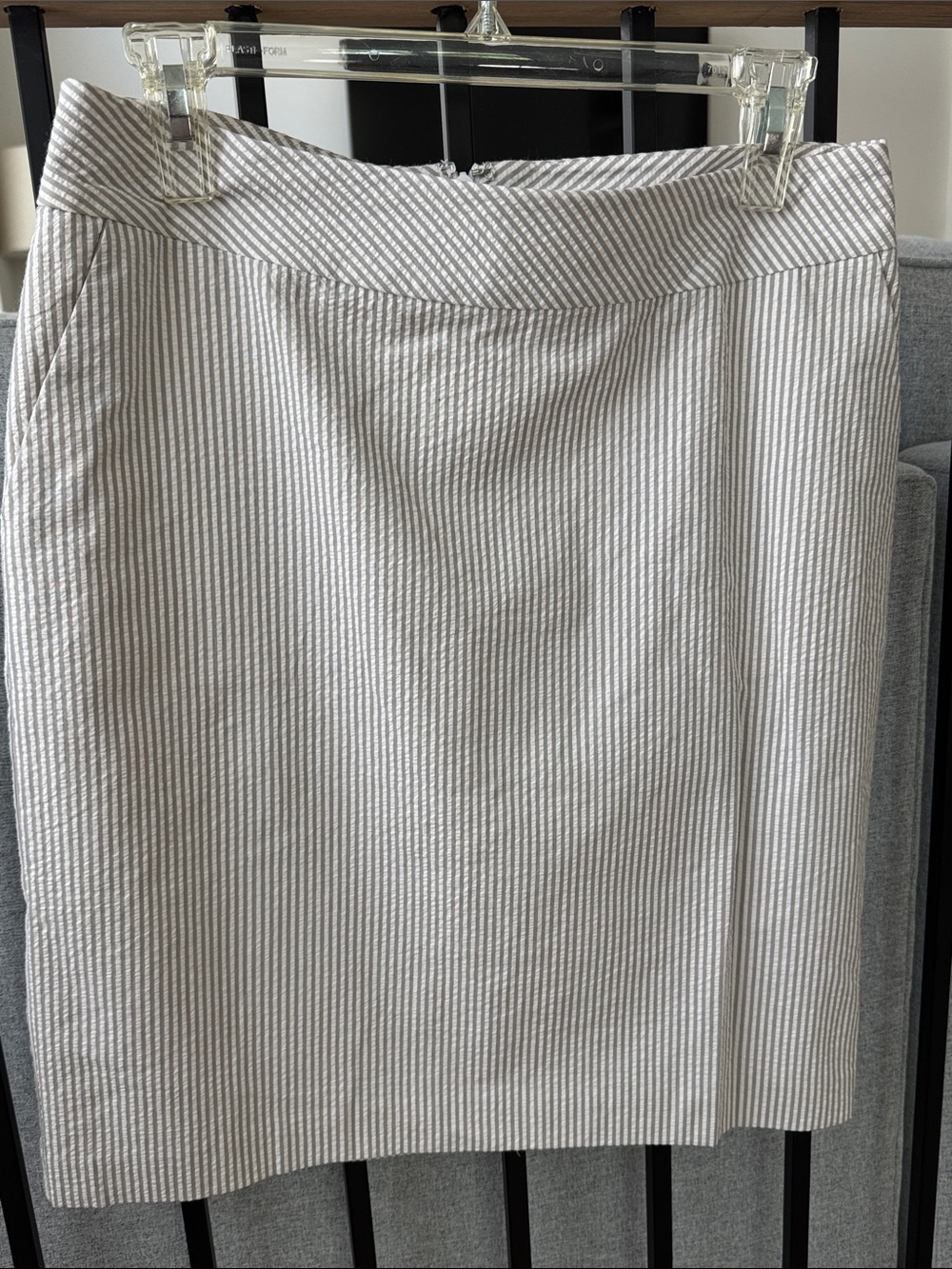 Merona White and Light Gray Pinstripe Pencil Skirt